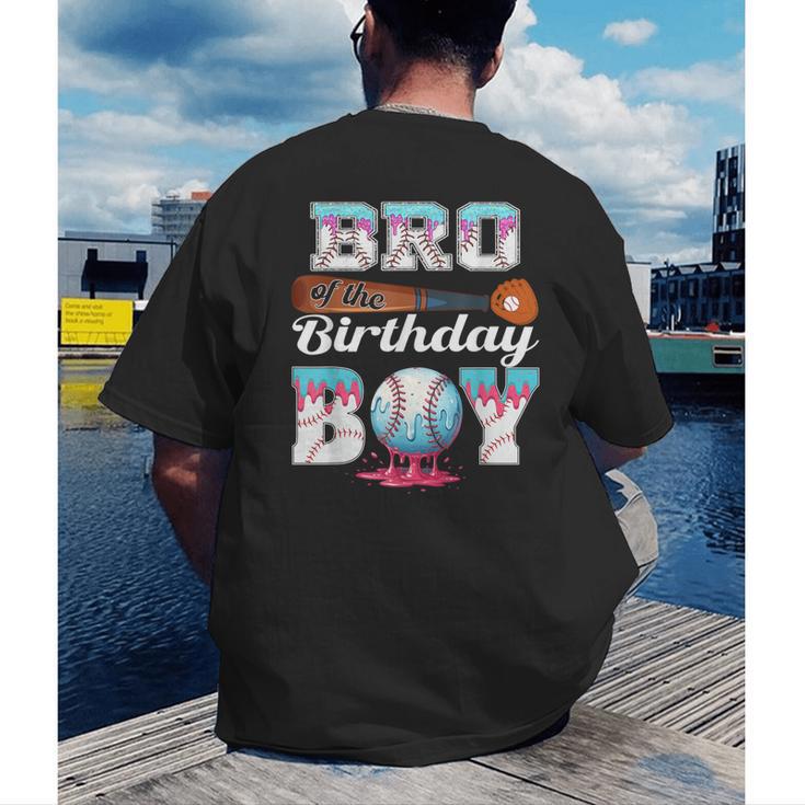 Baseball Ice Cream Drip Bro Of The Birthday Boy Men's Back Print T-Shirt Baseball Ice Cream Drip Bro Of The Birthday Boy Men's Back Print T-Shirt