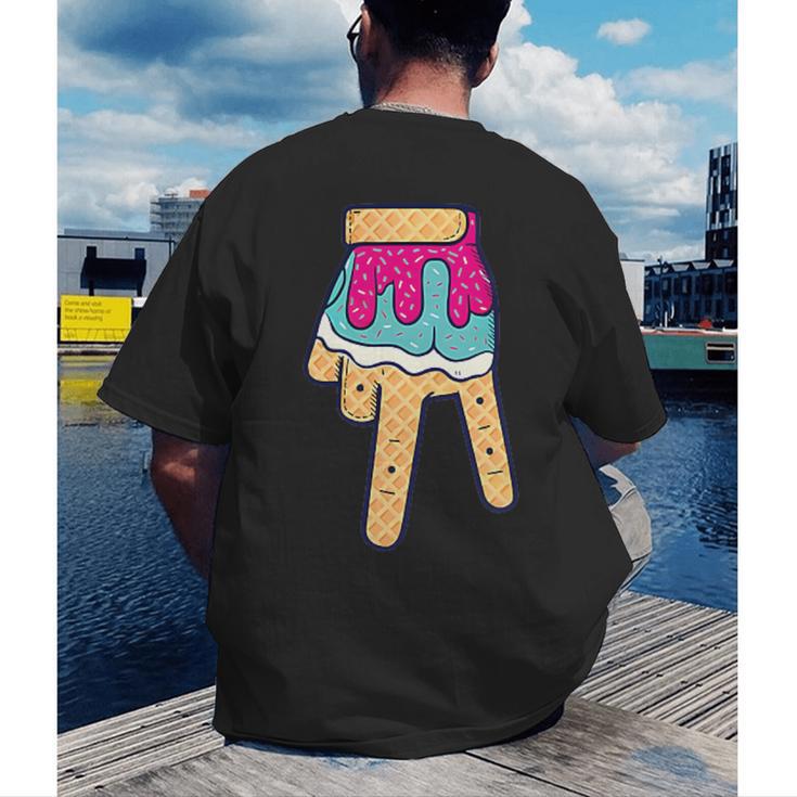 Baseball Ice Cream Drip Home Plate Glove Respect Drip 2 Side Men's Back Print T-Shirt Baseball Ice Cream Drip Home Plate Glove Respect Drip 2 Side Men's Back Print T-Shirt