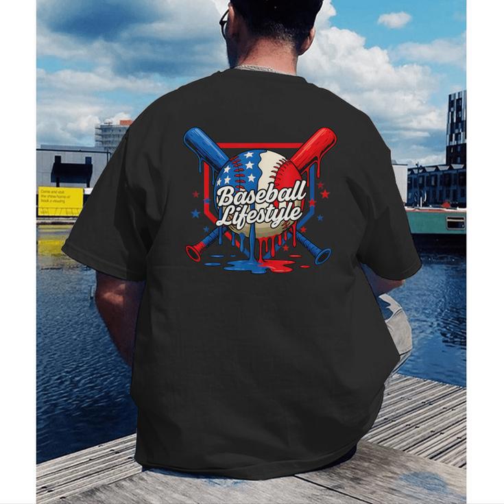 Baseball Life Style 101 Apparel Youth Drip Baseball Men's Back Print T-Shirt Baseball Life Style 101 Apparel Youth Drip Baseball Men's Back Print T-Shirt