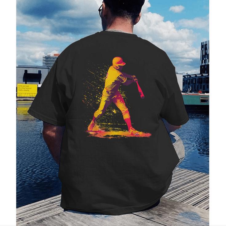 Baseball Player Men's Back Print T-Shirt Baseball Player Men's Back Print T-Shirt