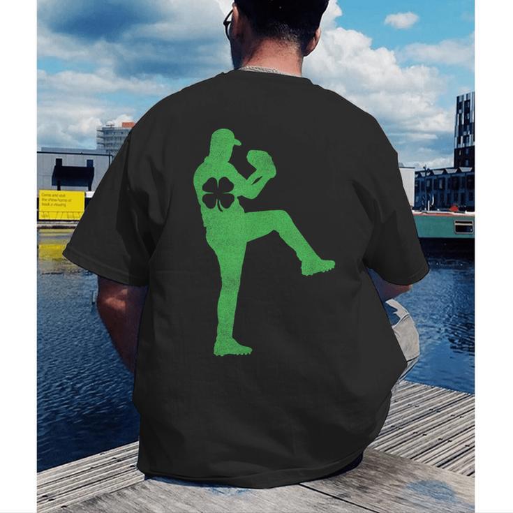 Baseball Shamrock St Patrick's Day Saint Paddy's Men's Back Print T-Shirt