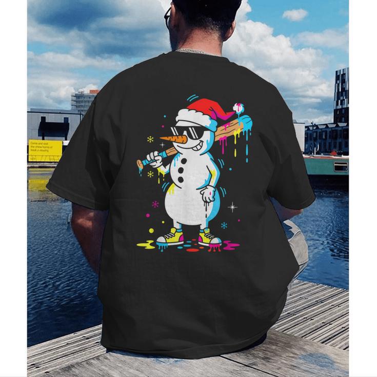 Baseball Snowman Drip Cool Christmas Men Boys Girls Men's Back Print T-Shirt Baseball Snowman Drip Cool Christmas Men Boys Girls Men's Back Print T-Shirt