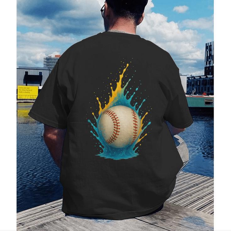 Baseball Splash Team Player For Kids Men Women Men's Back Print T-Shirt Baseball Splash Team Player For Kids Men Women Men's Back Print T-Shirt