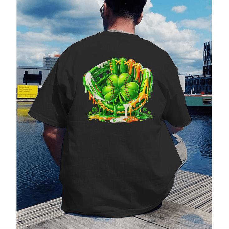 Baseball St Patricks Day Carnival Party Ice Cream Drip Boys Men's Back Print T-Shirt