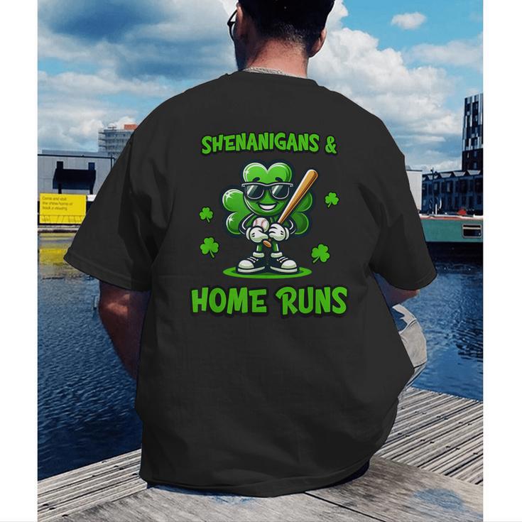 Baseball St Patrick's Day Irish Shamrock Trendy Men's Back Print T-Shirt