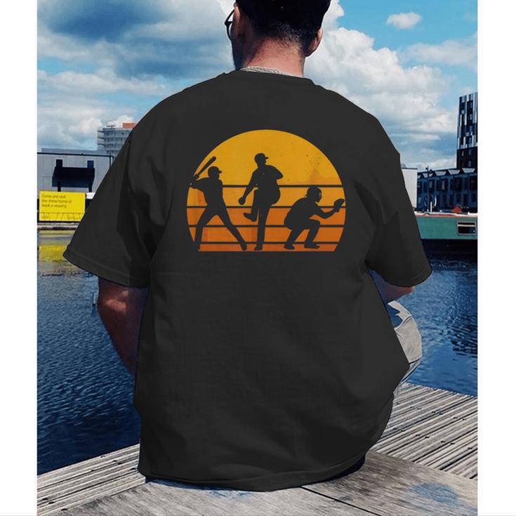 Baseball Tee Sunset Silhouette Players Men Women Kids Men's Back Print T-Shirt Baseball Tee Sunset Silhouette Players Men Women Kids Men's Back Print T-Shirt