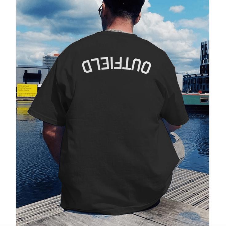 BaseballSoftball Upside Down Outfield Men's Back Print T-Shirt
