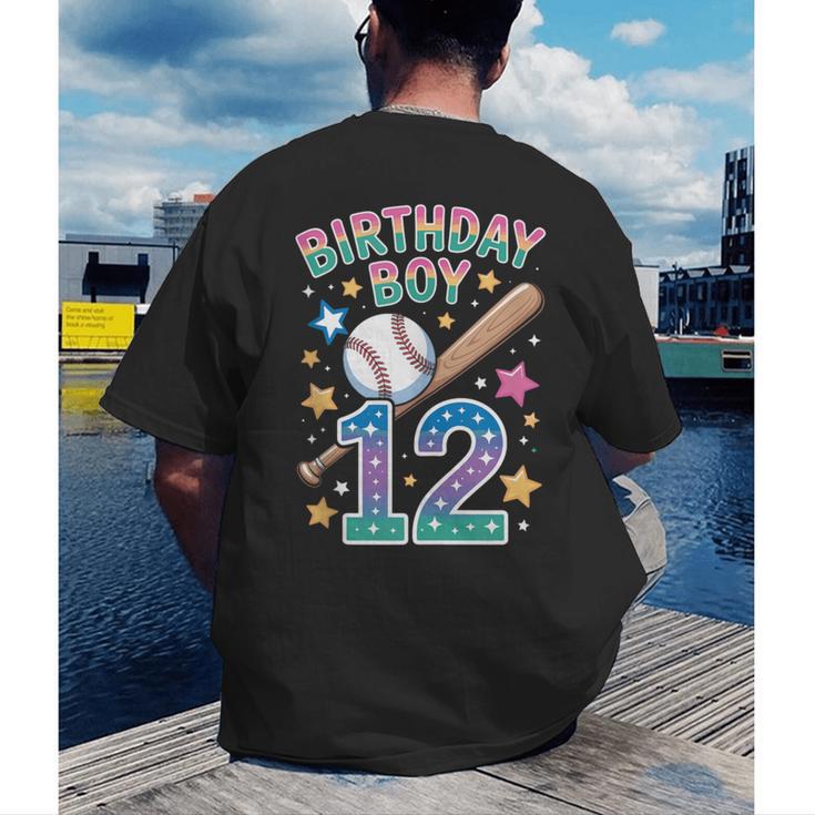 Birthday Boy 12th Birthday Baseball Men's Back Print T-Shirt