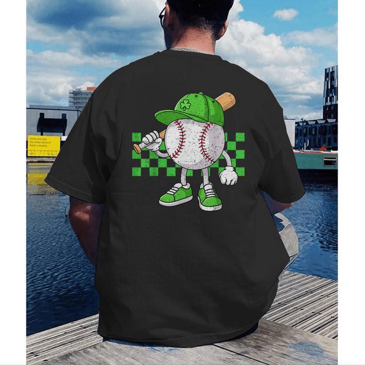 Boys St Patricks Day Baseball Player Pitcher Coach Kids Men's Back Print T-Shirt Boys St Patricks Day Baseball Player Pitcher Coach Kids Men's Back Print T-Shirt