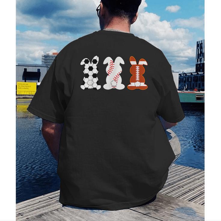 Bunny Football Baseball Sport Easter Day Men's Back Print T-Shirt Bunny Football Baseball Sport Easter Day Men's Back Print T-Shirt