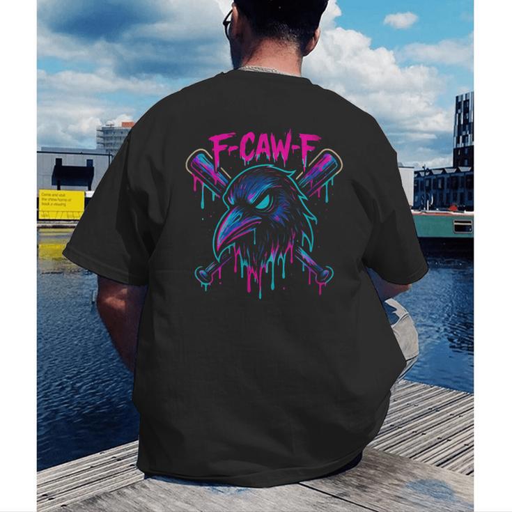 Cool Baseball F Caw F Crow Fcawf Raven Fawk Off Bird Men's Back Print T-Shirt