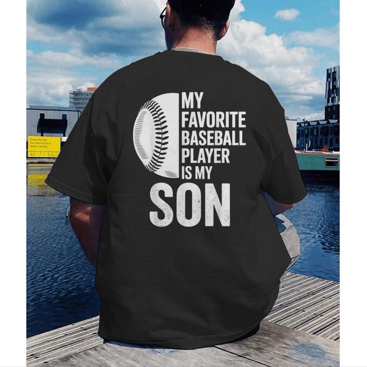 Cute Favorite Baseball Player Is My Son Women Men Men's Back Print T-Shirt