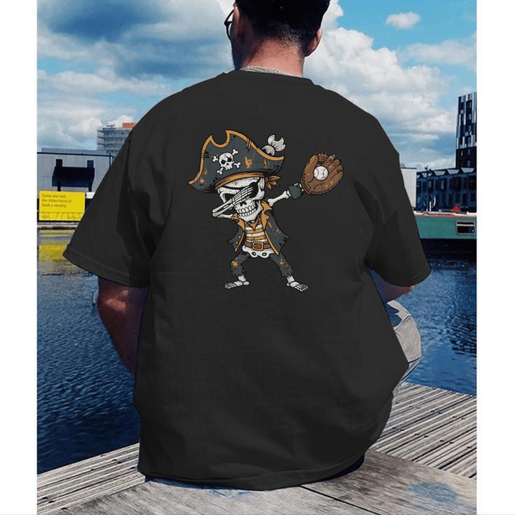 Dabbing Pirate Skeleton Baseball Dab Costume Boys Kids Men Men's Back Print T-Shirt Dabbing Pirate Skeleton Baseball Dab Costume Boys Kids Men Men's Back Print T-Shirt
