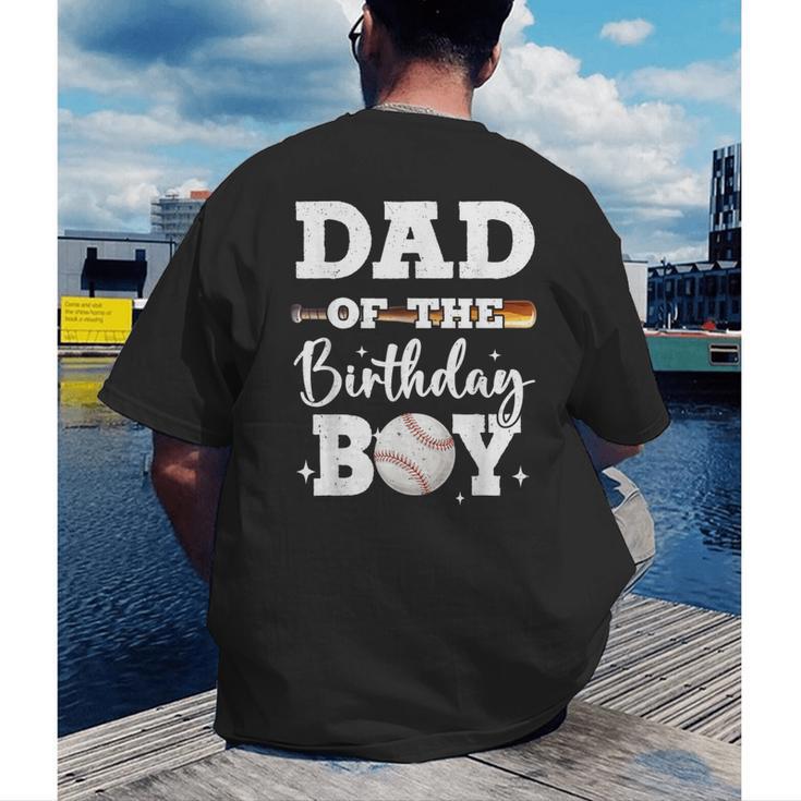 Dad Of The Birthday Boy Baseball Bday Family Men's Back Print T-Shirt Dad Of The Birthday Boy Baseball Bday Family Men's Back Print T-Shirt