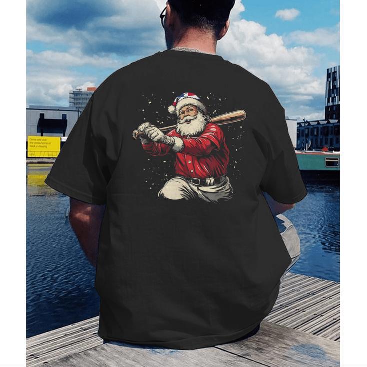 Dominican Santa Christmas Beisbol Baseball Dominicano Men's Back Print T-Shirt Dominican Santa Christmas Beisbol Baseball Dominicano Men's Back Print T-Shirt