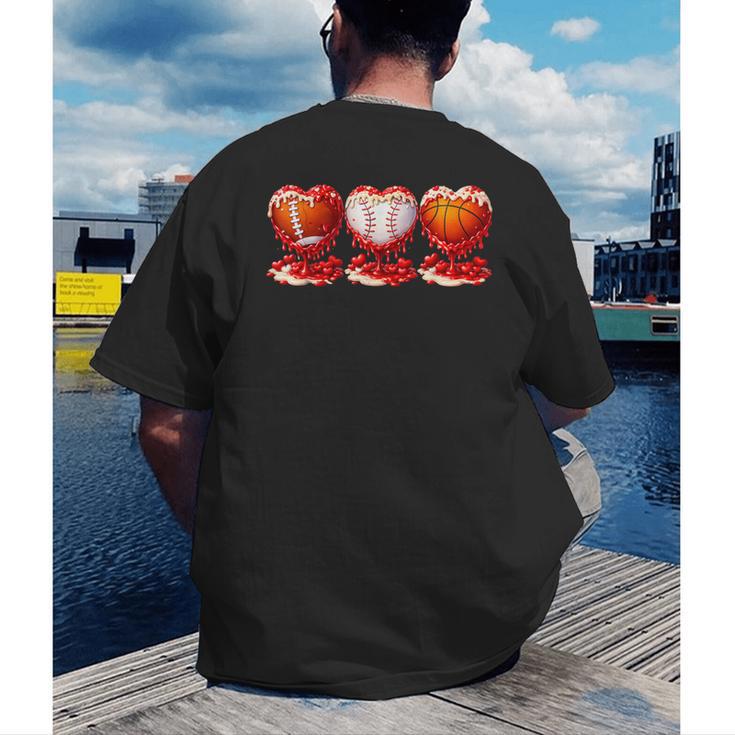 Drip Valentines Day Basketball Baseball Football Boy Men Kid Men's Back Print T-Shirt Drip Valentines Day Basketball Baseball Football Boy Men Kid Men's Back Print T-Shirt