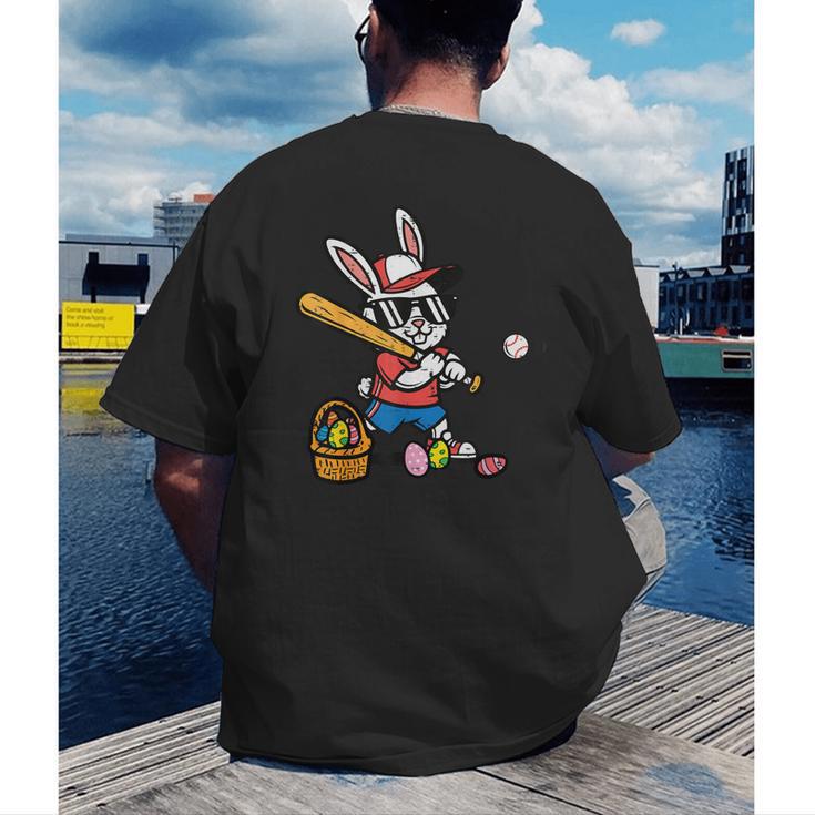 Easter Bunny Baseball Player Batter Rabbit Boys Kids Men Men's Back Print T-Shirt Easter Bunny Baseball Player Batter Rabbit Boys Kids Men Men's Back Print T-Shirt