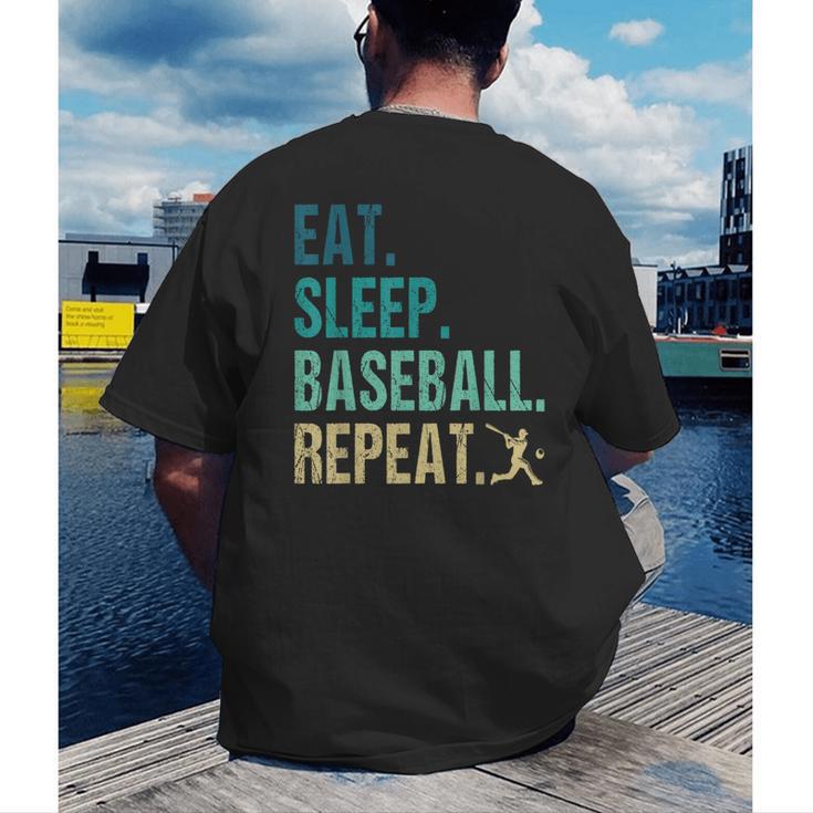 Eat Sleep Baseball Repeat Baseball Player Baseball Men's Back Print T-Shirt Eat Sleep Baseball Repeat Baseball Player Baseball Men's Back Print T-Shirt