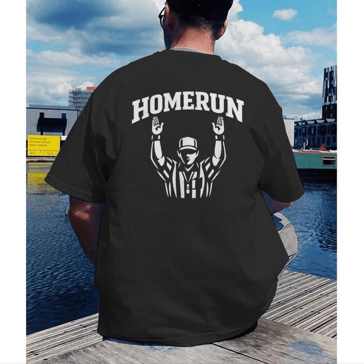 Football Referee Tee Touchdown Baseball Homerun Men's Back Print T-Shirt