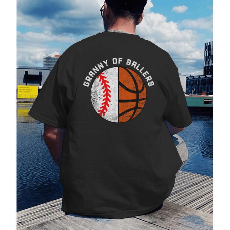 Granny Of Ballers Baseball Basketball Grandma Granny Men's Back Print T-Shirt Granny Of Ballers Baseball Basketball Grandma Granny Men's Back Print T-Shirt