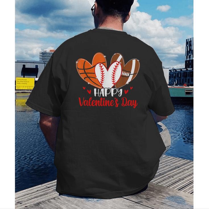 Happy Valentines Day Shirt Boys Basketball Baseball Football Men's Back Print T-Shirt Happy Valentines Day Shirt Boys Basketball Baseball Football Men's Back Print T-Shirt