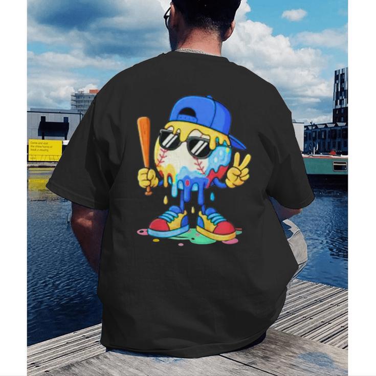Ice Cream Baseball Drip Spots Sprinkle For Boys Youth Kids Men's Back Print T-Shirt Ice Cream Baseball Drip Spots Sprinkle For Boys Youth Kids Men's Back Print T-Shirt