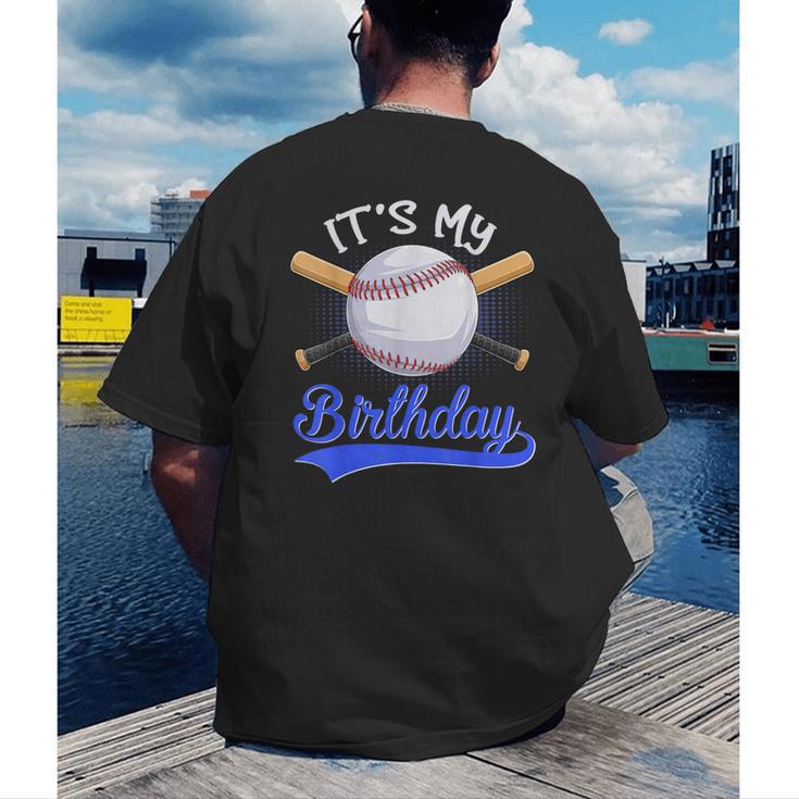 Kids 8th Baseball Birthday Party Boys Sport Fan 8 Years Old Men's Back Print T-Shirt