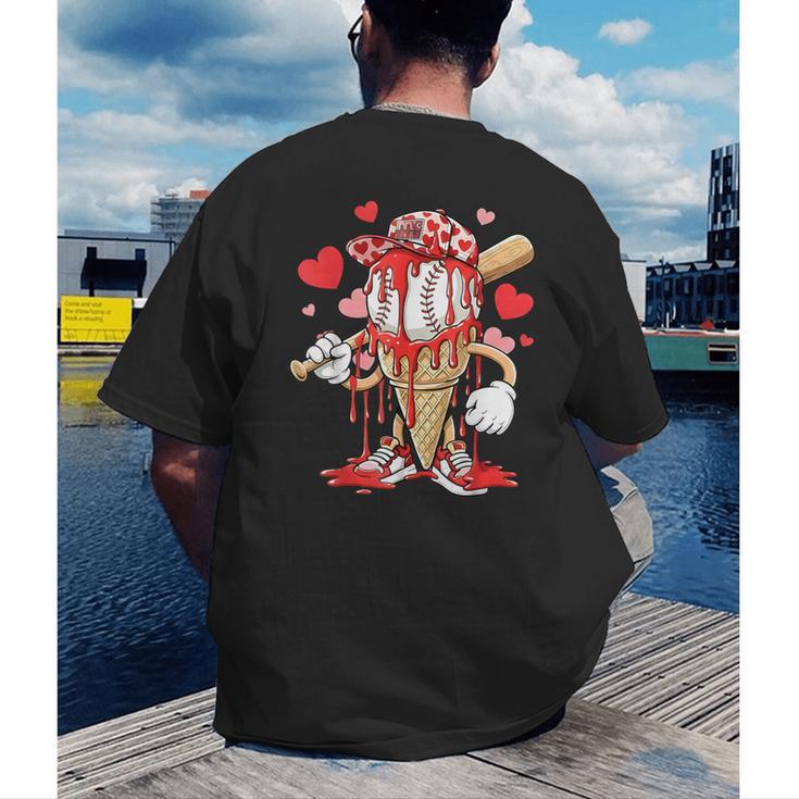 Kids Baseball Drip Ice Cream Apparel Kids Boys Valentine Men's Back Print T-Shirt Kids Baseball Drip Ice Cream Apparel Kids Boys Valentine Men's Back Print T-Shirt