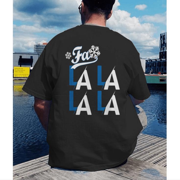 LA Baseball Fan Christmas FA La La Holiday Blue Theme Men's Back Print T-Shirt LA Baseball Fan Christmas FA La La Holiday Blue Theme Men's Back Print T-Shirt