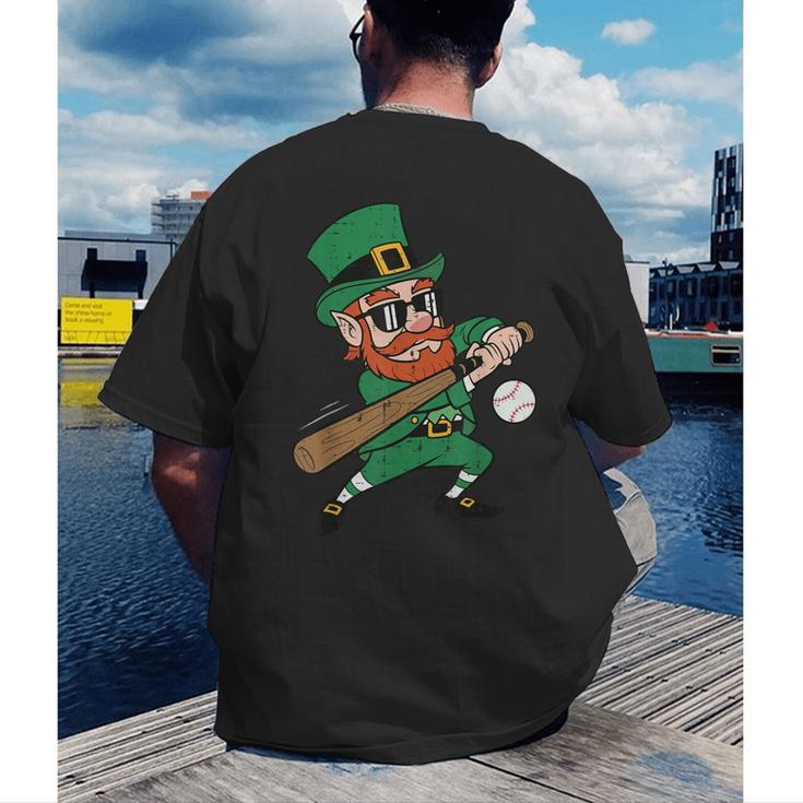 Leprechaun Baseball St Patricks Day Saint Pattys Men Boys Men's Back Print T-Shirt Leprechaun Baseball St Patricks Day Saint Pattys Men Boys Men's Back Print T-Shirt