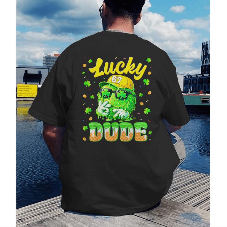 Lucky Dude Drip Baseball Shamrock St Patrick Men Boy Youth Men's Back Print T-Shirt