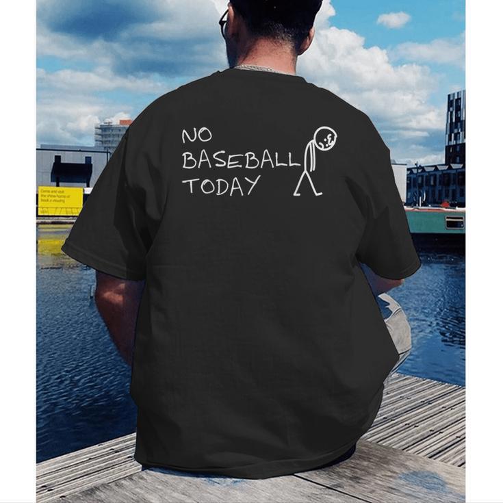 No Baseball Today Sad Stickman Sports Fan Men's Back Print T-Shirt