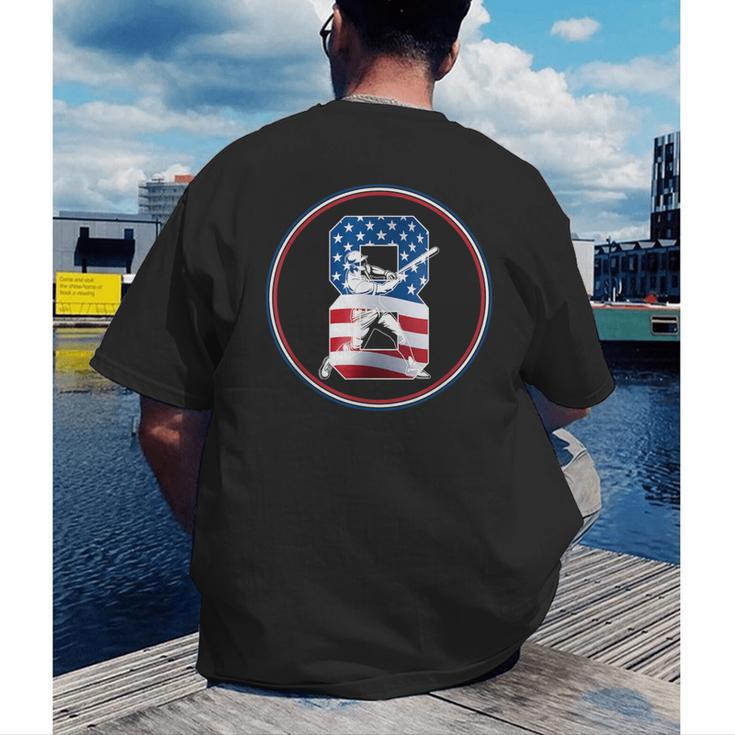 Number 8 Years Baseball 8TH Birthday Men's Back Print T-Shirt Number 8 Years Baseball 8TH Birthday Men's Back Print T-Shirt