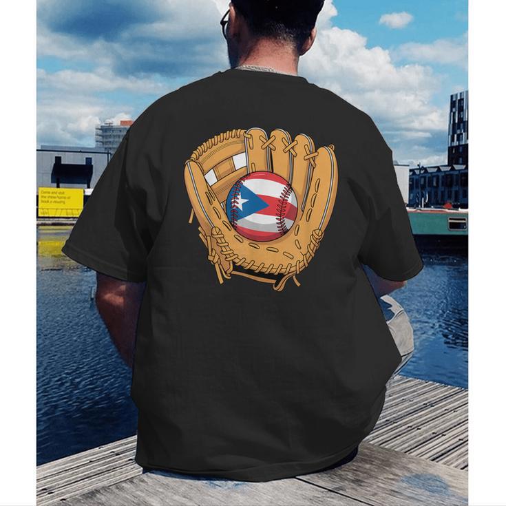 Puerto Rican Flag Baseball Player Boricua Pride Beisbol PR Men's Back Print T-Shirt Puerto Rican Flag Baseball Player Boricua Pride Beisbol PR Men's Back Print T-Shirt