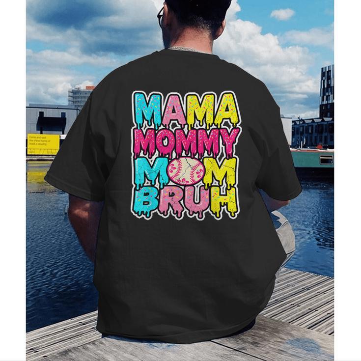 Retro Mama Mommy Mom Bruh Baseball Women Girls Men's Back Print T-Shirt Retro Mama Mommy Mom Bruh Baseball Women Girls Men's Back Print T-Shirt