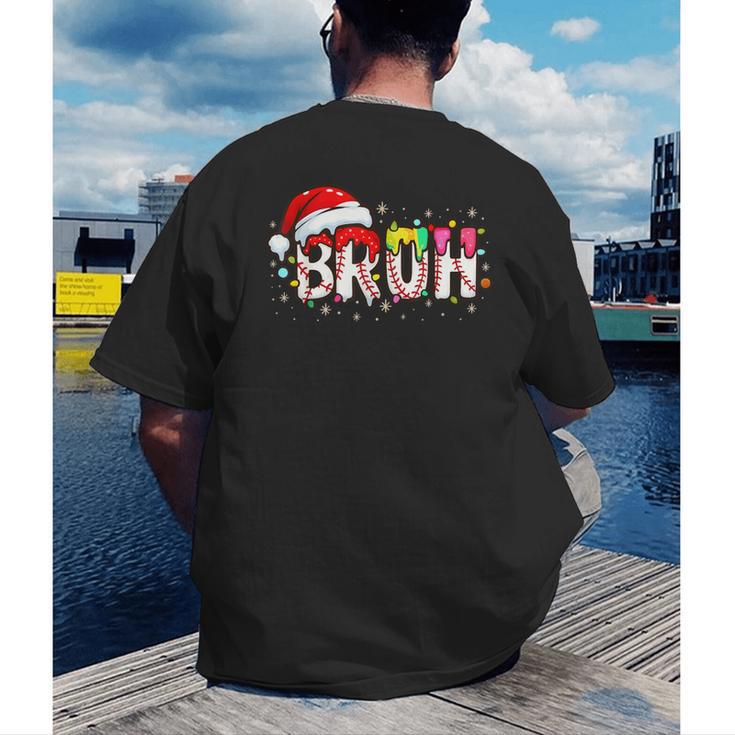 Santa Bruh Baseball Christmas Xmas Meme Pajamas Family Men's Back Print T-Shirt