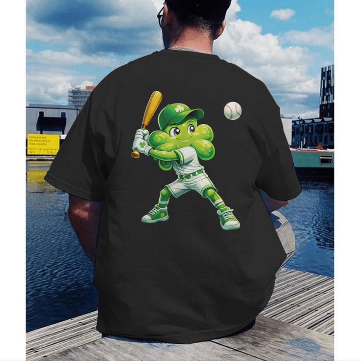 Shamrock Playing Baseball St Patricks Day Men Boys Kid Men's Back Print T-Shirt Shamrock Playing Baseball St Patricks Day Men Boys Kid Men's Back Print T-Shirt