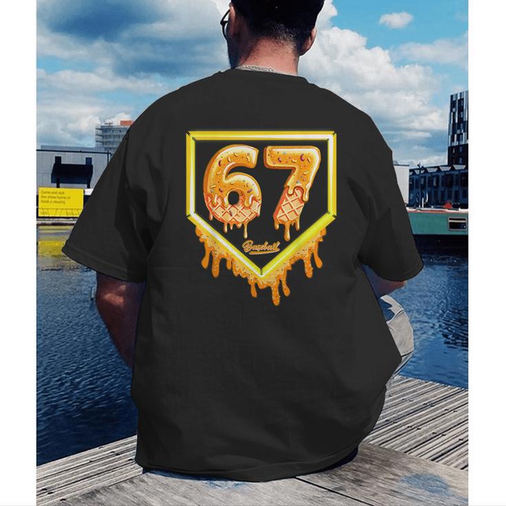 Six Seven 67 Meme Gen Alpha Slang Baseball 101 Men's Back Print T-Shirt