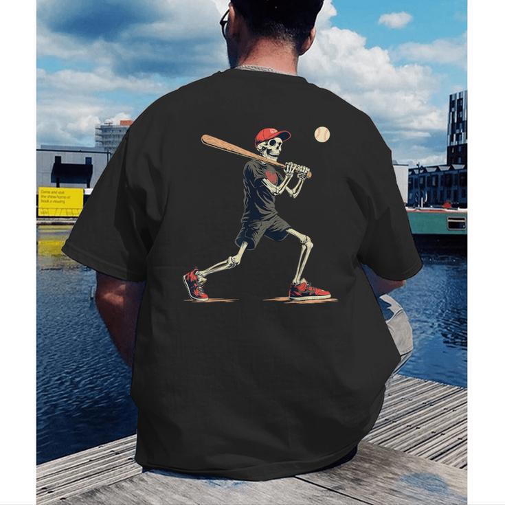 Skeleton Baseball Halloween Costume Men Boys Kids Men's Back Print T-Shirt