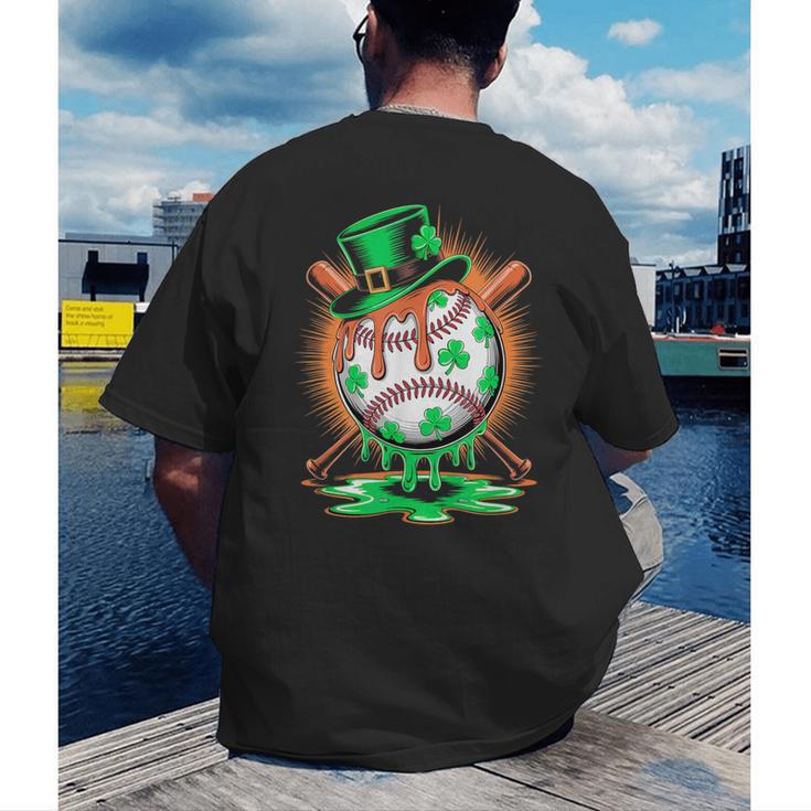 St Patrick Day Baseball Drip Ice Cream Kids Boys Men Men's Back Print T-Shirt St Patrick Day Baseball Drip Ice Cream Kids Boys Men Men's Back Print T-Shirt