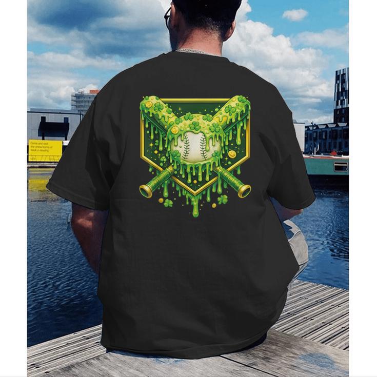 St Patrick's Day Baseball Boys Ice Cream Drip Youth Kids Men's Back Print T-Shirt St Patrick's Day Baseball Boys Ice Cream Drip Youth Kids Men's Back Print T-Shirt