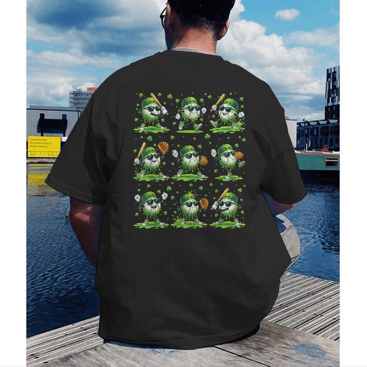 St Patricks Day Baseball Ice Cream Boys Baseball Player Men's Back Print T-Shirt