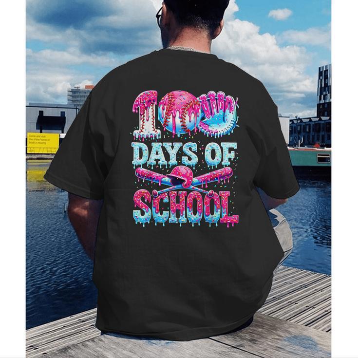 Survived 100 Days Of School Baseball Ice Cream Drip Boy Kids Men's Back Print T-Shirt Survived 100 Days Of School Baseball Ice Cream Drip Boy Kids Men's Back Print T-Shirt