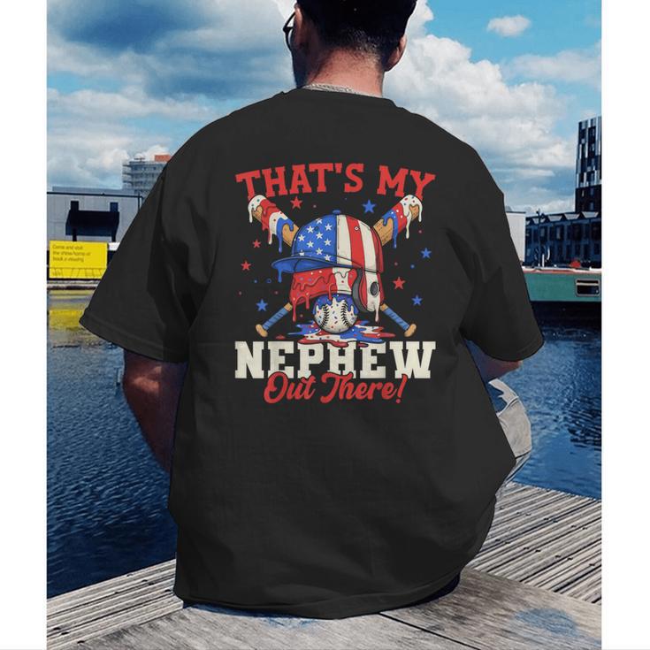That's My Nephew Out There Baseball Cream Drip Crossed Bat Men's Back Print T-Shirt That's My Nephew Out There Baseball Cream Drip Crossed Bat Men's Back Print T-Shirt