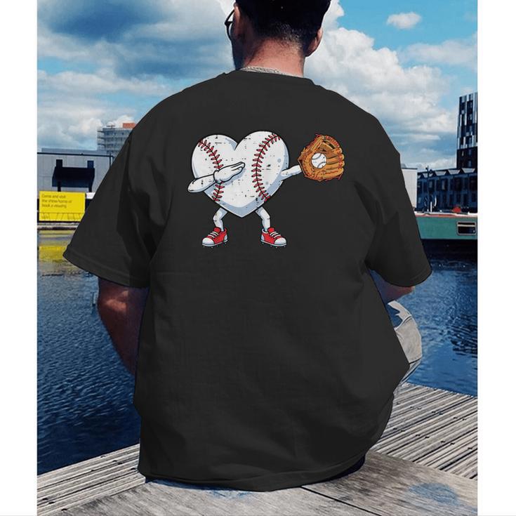Valentines Day Baseball Ball Heart Dab Boys Kids Men Men's Back Print T-Shirt Valentines Day Baseball Ball Heart Dab Boys Kids Men Men's Back Print T-Shirt