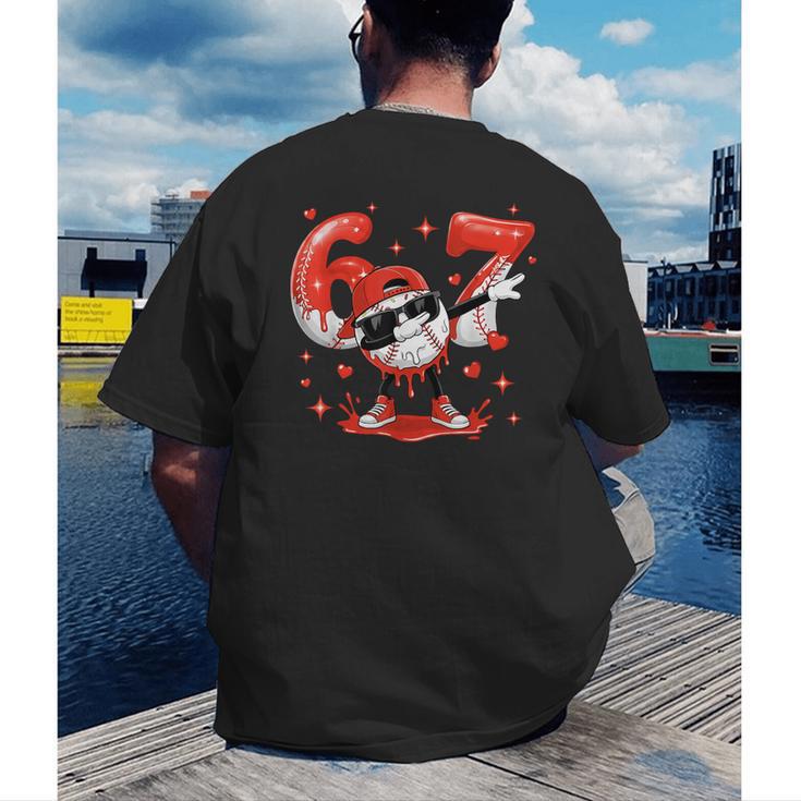 Valentines Day Six Seven Baseball 6 7 Meme Dab Heart Boys Men's Back Print T-Shirt Valentines Day Six Seven Baseball 6 7 Meme Dab Heart Boys Men's Back Print T-Shirt