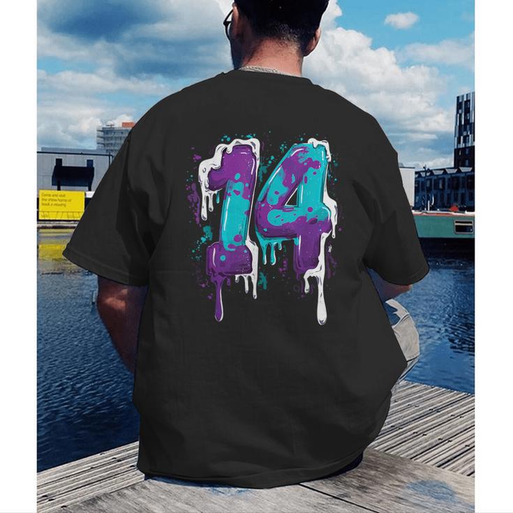 Vintage Baseball 14 Number Men's Back Print T-Shirt