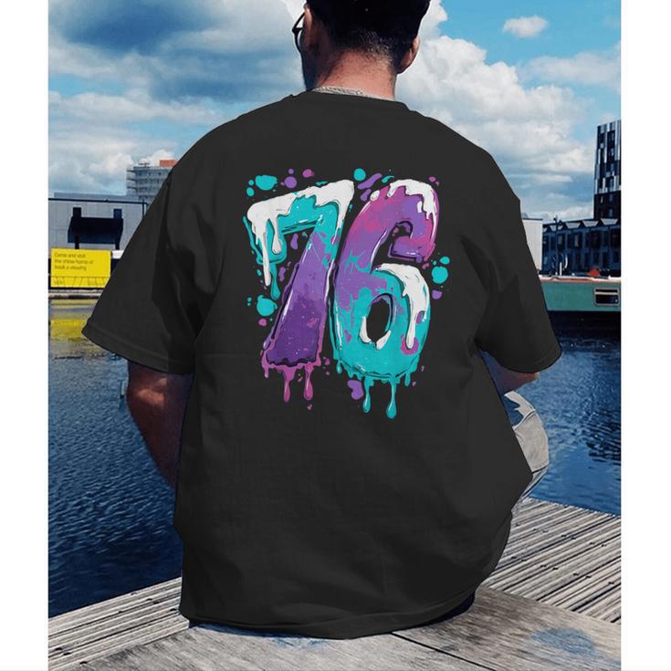 Vintage Baseball 76 Number Men's Back Print T-Shirt