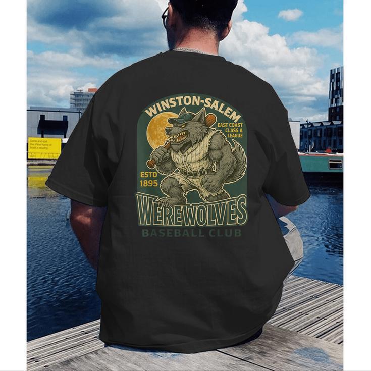 Winston-Salem Werewolves Minor League Baseball Club Men's Back Print T-Shirt
