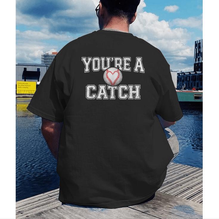You'Re A Catch Baseball Pun Heart Kids Boys Valentines Men's Back Print T-Shirt You'Re A Catch Baseball Pun Heart Kids Boys Valentines Men's Back Print T-Shirt